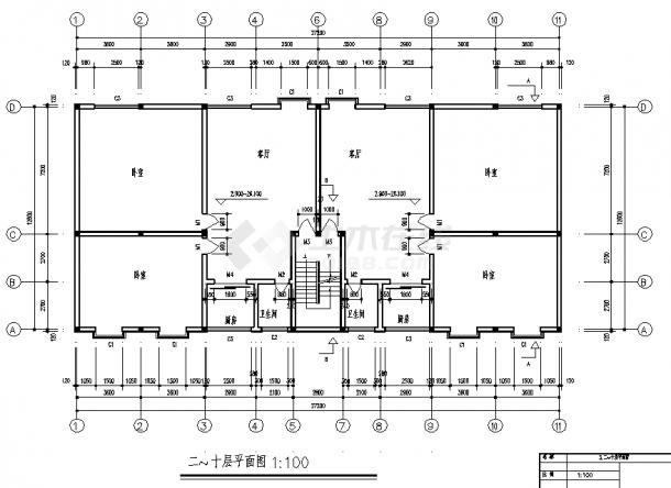 3427平米10层钢结构住宅楼设计建筑施工cad图纸